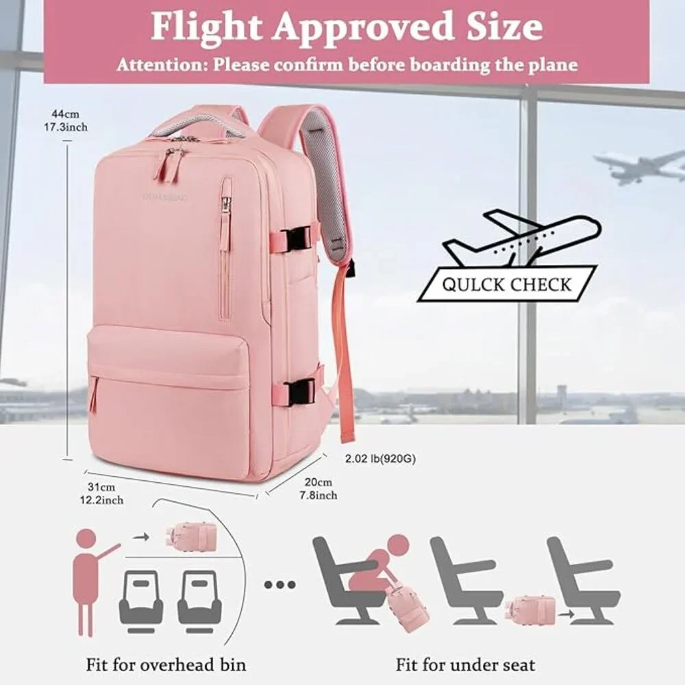 New! Last! Travel laptop Backpack For Men & Women, Carry On Backpack BLACK - Picture 4 of 8